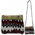 180427- 6 COLORS-6 PIECE CHEVRON SINGLE SHOULDER / LONG STRAP SMALL MESSENGER HANDBAG (6 COLORS)